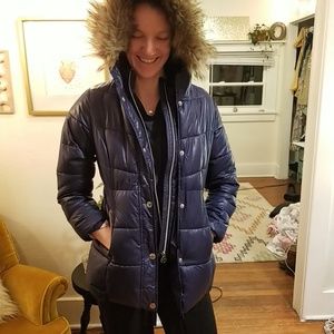 Michael Kors Navy Blue Puffer with hood